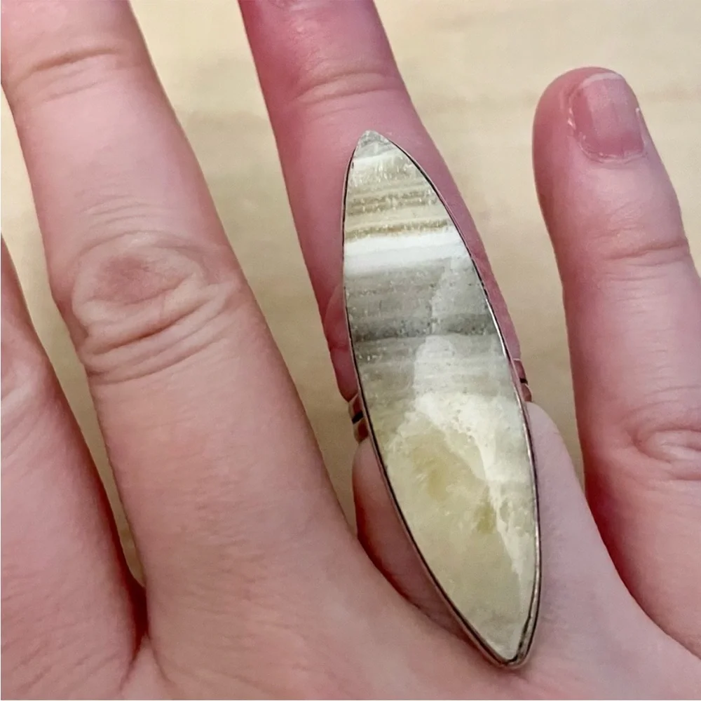 Laguna Lace Agate Gemstone Ring Size 6 - Picture 7 of 10